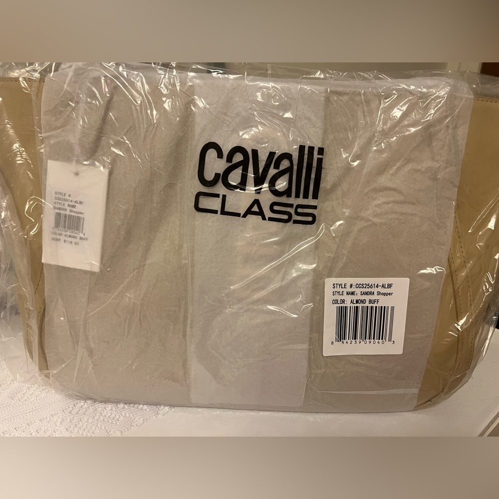 Cavalli Class Beige Shopper Bag